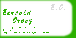 bertold orosz business card